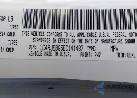 2014 Jeep Grand Cherokee Limited из США, поврежденный, VIN 1C4RJEBG5EC141437